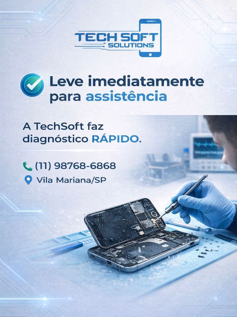 Técnico realizando reparo de celular